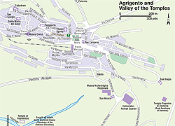 Map of the Valley of the Temples | Sicily Map of the Valley of the Temples | Think Sicily