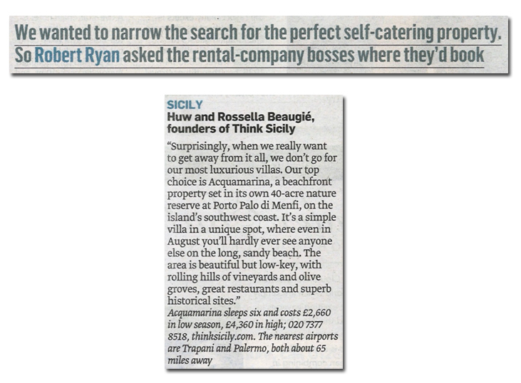 The Sunday Times Travel Magazine, 2nd-December 2012 | Think Sicily