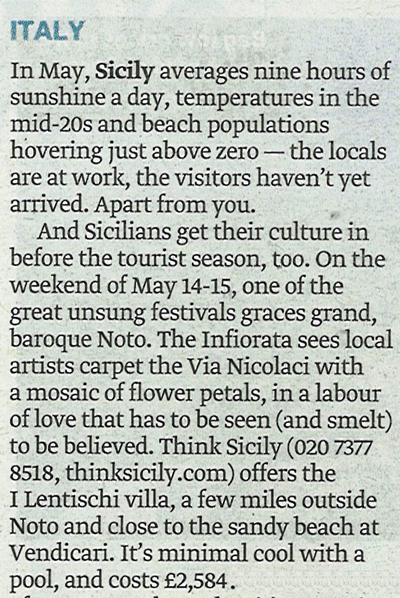 I Lentischi in The Sunday TImes, 17.4.2011 | Think I Lentischi in The Sunday TImes, 17.4.2011 | Think