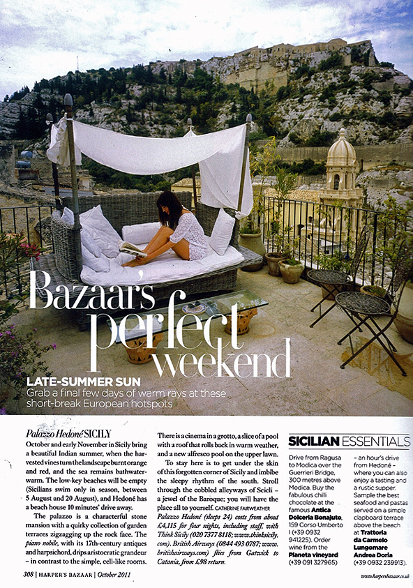 Palazzo Hedone in Harpers Bazaar, October 2011 | Think Sicily Palazzo Hedone in Harpers Bazaar, October 2011 | Think Sicily
