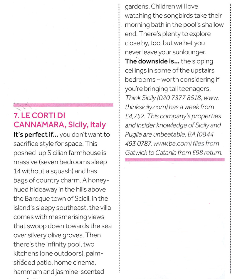 Le Corti di Cannamara in The Sunday Times Travel Magazine, 11th March 2011 Le Corti di Cannamara in The Sunday Times Travel Magazine, 11th March 2011