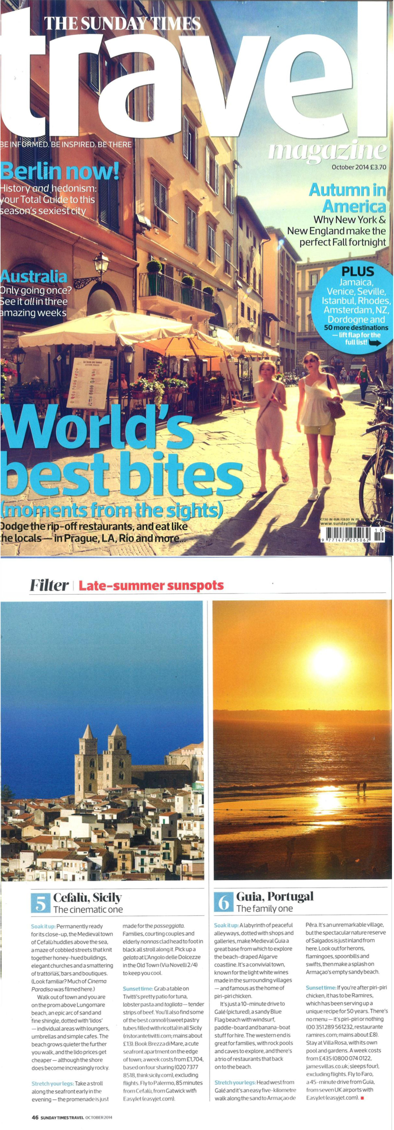 Sunday Times Travel Magazine, October 2014