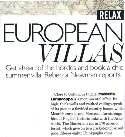 Masseria Lamacoppa in Vogue, April 2011 | Think Puglia Masseria Lamacoppa in Vogue, April 2011 | Think Puglia